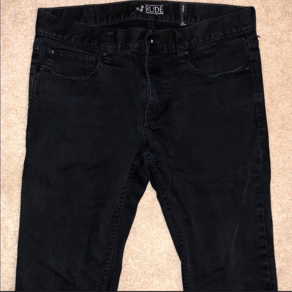 RUDE Black Skinny Jeans